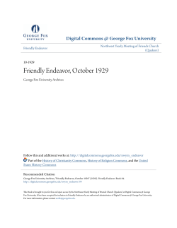 Friendly Endeavor, October 1929 - Digital Commons @ George Fox