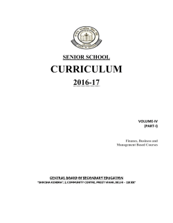 Senior School Curriculum 2016-2017
