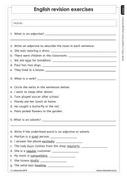 English revision exercises - E