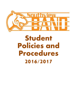 2016/2017 Handbook - Sylvania Southview Band Program