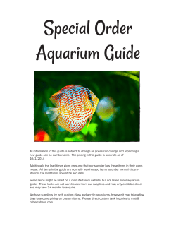 Special Order Aquarium Guide