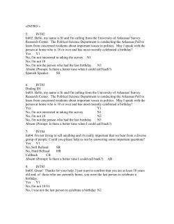 INTRO &raquo; 5: INT02 Int02. Hello, my name is $I and I`m calling from the