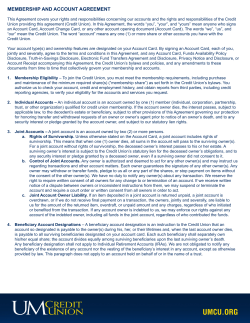 membership and account agreement - University of Michigan Credit
