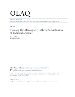 Training-The Missing Step in the Industrialization of Technical