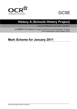 Mark scheme - Unit A951/11-14 - Development study - January
