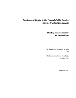 Employment Equity in the Federal Public Service: Staying Vigilant