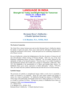 Hermann Hesse`s Siddhartha - A Dualist