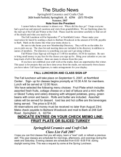 The Studio News - Springfield Ceramics and Crafts Club