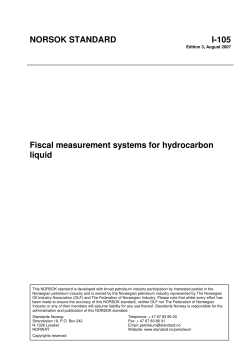 NORSOK STANDARD I-105 Fiscal measurement systems for