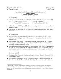 Sentential Adverb frankly as Modifier of a Deleted Speech Verb