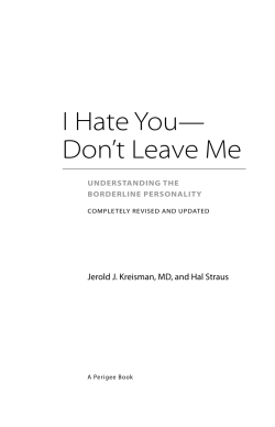 I Hate You--Don`t Leave Me