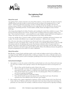 Instructional Outline The Lightning Thief