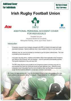 APPLICATION FORM Irish Rugby Football Union