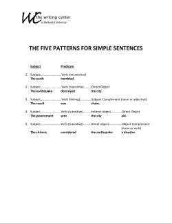 THE FIVE PATTERNS FOR SIMPLE SENTENCES