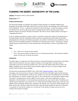 farming the desert: geography of the sahel