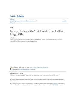 Between Paris and the &ldquo;Third World&rdquo;: Lea Lublin`s - Purdue e-Pubs
