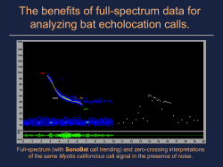 Presentation on the Benefits of full spectrum data given to