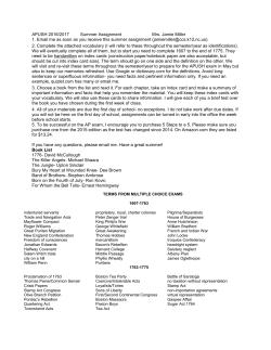 APUSH 2016/2017 Summer Assignment Mrs. Jamie Miller 1. Email