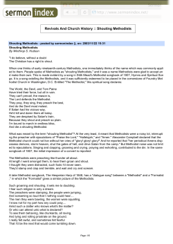 Revivals And Church History :: Shouting Methodists