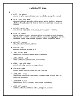 Latin Root List - Saint