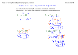 Notes 6.6 Solving Radical Equations(in progress).notebook