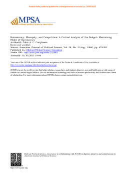 A Critical Analysis of the Budget- Maximizing Model of Bureaucracy