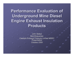 Performance Evaluation of Underground Mine Diesel Engine