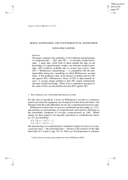 page 537 MODAL KNOWLEDGE AND COUNTERFACTUAL