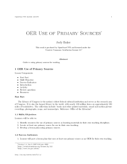 OER Use of Primary Sources