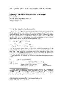 A finer look at predicate decomposition: evidence from causativization