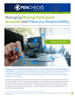 Managing Missing Participant Accounts and