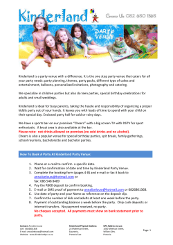 Kinderland is a party venue with a difference. It is the one stop party