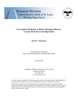 Government Response to Home Mortgage Distress