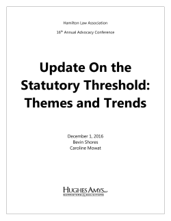 Update on the Statutory Threshold