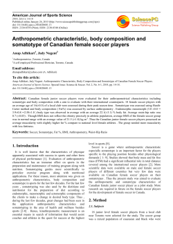 Anthropometric characteristic, body composition and somatotype of