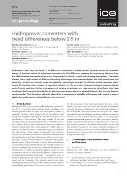 Hydropower converters with head differences below 2.5 m