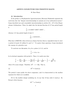 Artin`s conjecture - UCSB Math Home Page