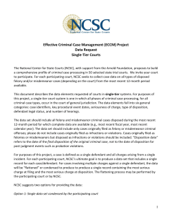 Effective Criminal Case Management (ECCM) Project Data Request
