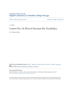 Lesson No. 16, How to Increase the Vocabulary