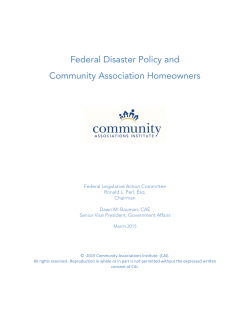 Federal Disaster Policy and Community Association Homeowners