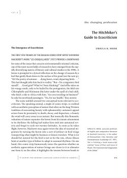 The Hitchhiker`s Guide to Ecocriticism