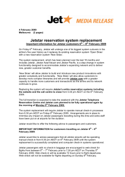Jetstar reservation system replacement