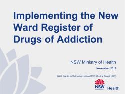 Implementing the New Ward Register of Drugs of