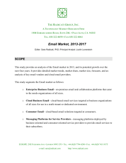 Email Market, 2013-2017 - The Radicati Group, Inc.