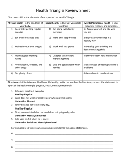Health Triangle Review Sheet - New Milford School District