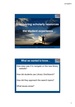 Discovering scholarly resources gygy the student