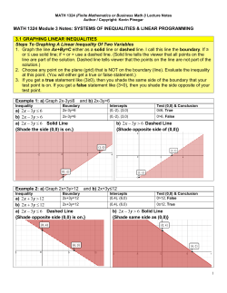 3.1 Graphing Linear Inequalities