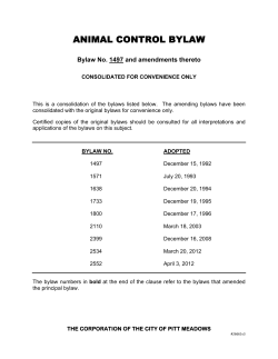 animal control bylaw