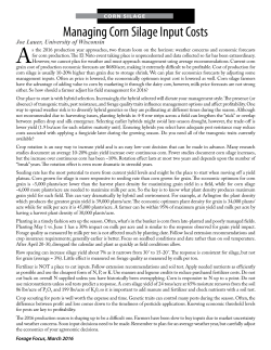 Managing Corn Silage Input Costs