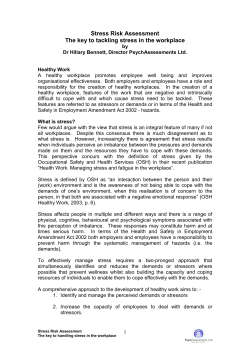 Stress Risk Assessment